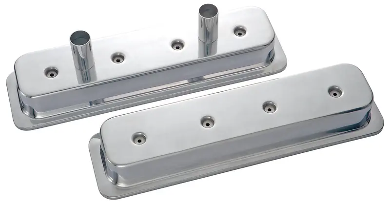 Chevrolet Performance Sb Chevy Circle Track Valve Covers – Center-Bolt Die-Cast With Breather Tubes 1