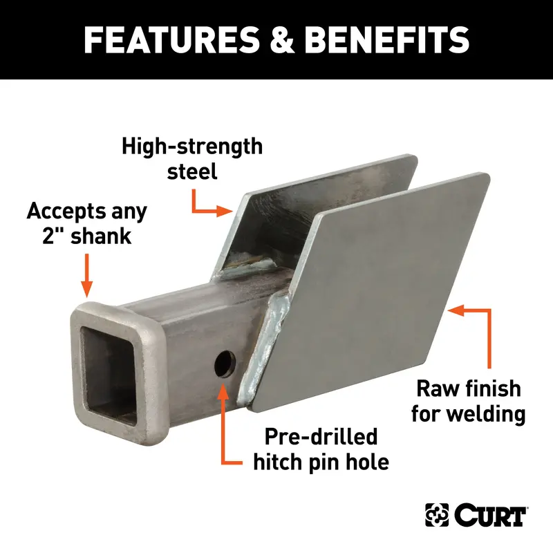Curt 49717 Weld-On 2-Inch Trailer Hitch Receiver – 5,000 Lb Capacity 1