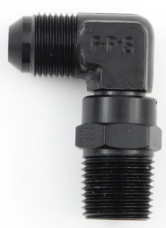 Fragola Swivel Adapter – 90° Black Anodized Fitting, #8 X 1/2" Mpt (Model 499188-Bl) 1