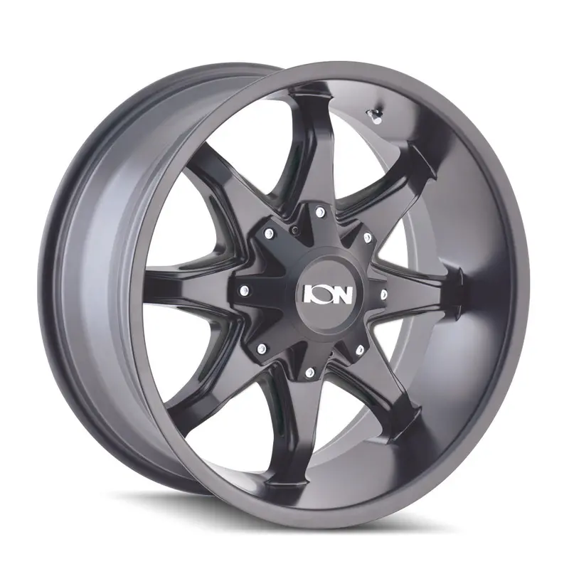 Ion 181-8956M12 18X9 Inch Satin Black & Milled Spoke Wheel, 5X114.3/5X127 Bolt Pattern, -12Mm Offset 1