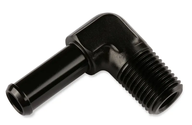 Mr Gasket 90° Barb Fitting – 3/4" Hose To 3/4" Male Npt, Anodized Black (Model 484212-Bl) 1