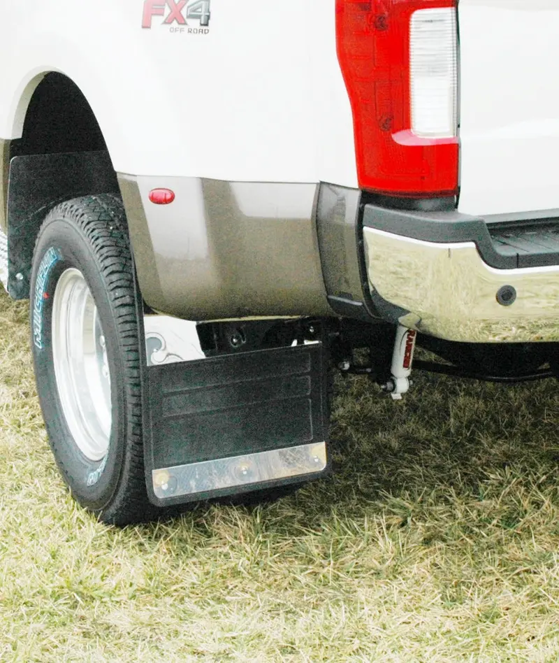 Owens Products 86002 Classic Dually Mud Flaps – Rubber With Stainless Steel Inserts For 2017–2018 Ford F-350 1