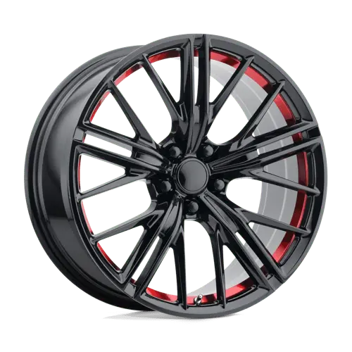 Performance Replicas Pr194 20X9 Alloy Wheel – 5X120Mm, Gloss Black With Red Machined Lip 1