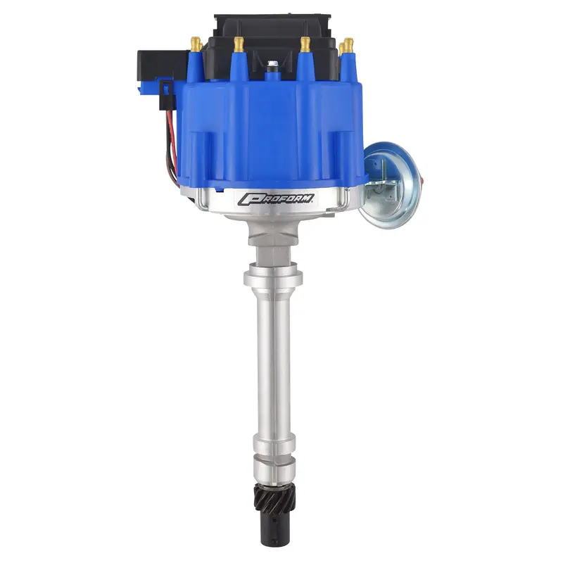 Proform 66941Bc High-Energy Ignition Distributor – Blue Cap, Polished Finish, Vacuum Advance, Clamshell Packaging For Chevy V8 Engines 1