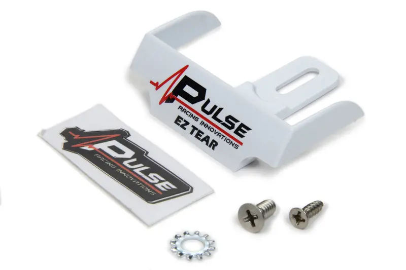 Pulse Racing Ez Tear Shield – White-Mounted Windshield Protection Accessory 1