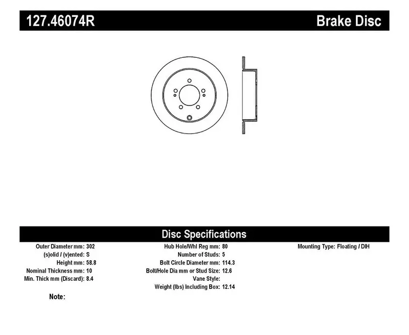 Stoptech 127.46074R Sport Drilled & Slotted Rear Right Brake Rotor 1