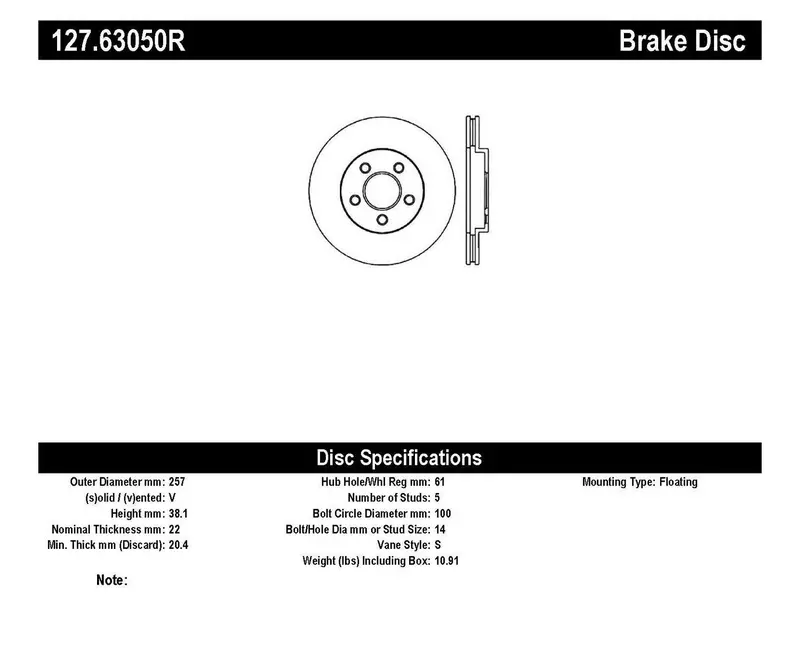 Stoptech 127.63050R Front Right Sport Brake Rotor – Drilled And Slotted Design 1