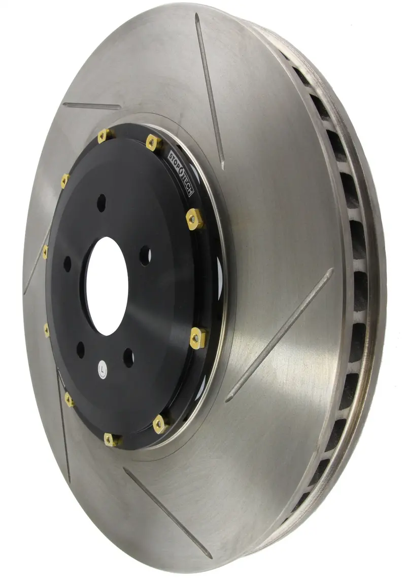 Stoptech 129.63075.34 Aerorotor – Two-Piece Rear Right Slotted Brake Rotor With Zinc-Coated Hat 1