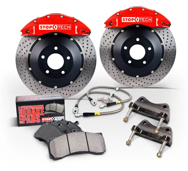 Stoptech Big Brake Kit – Rear Axle Package With Blue Calipers And Slotted Two-Piece Rotors 1