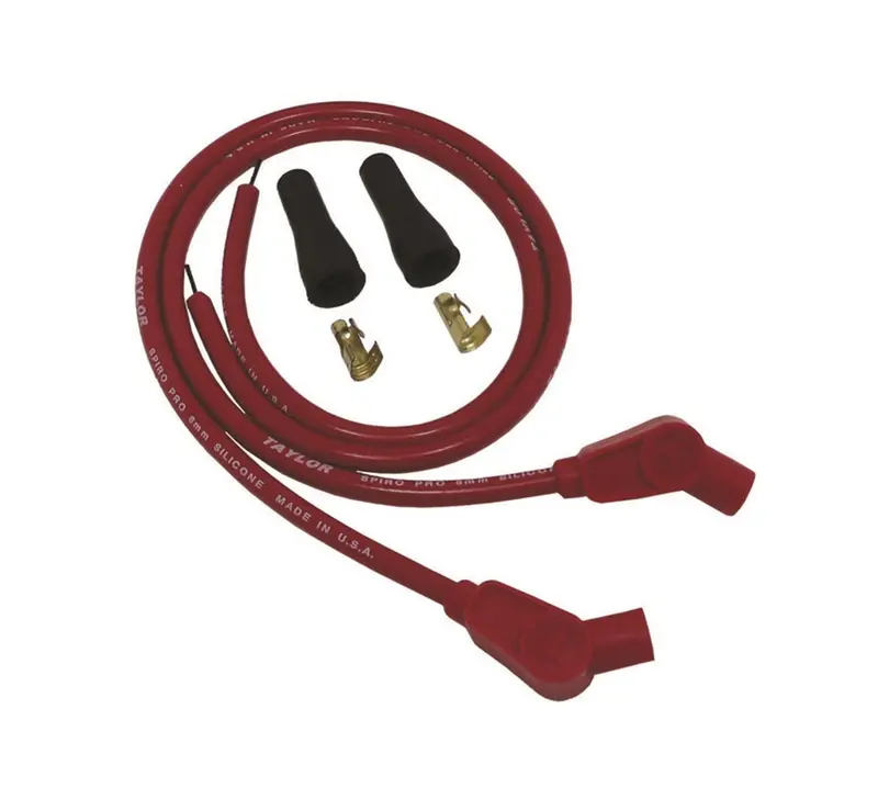 Taylor Cable 10253 8Mm Spiro-Pro Motorcycle Ignition Wires – Red, 135° Boots, Universal Fit 1